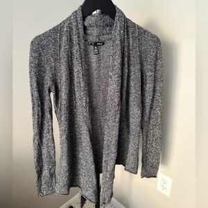 Aqua Women's Cashmere Charcoal Open Front Cardigan